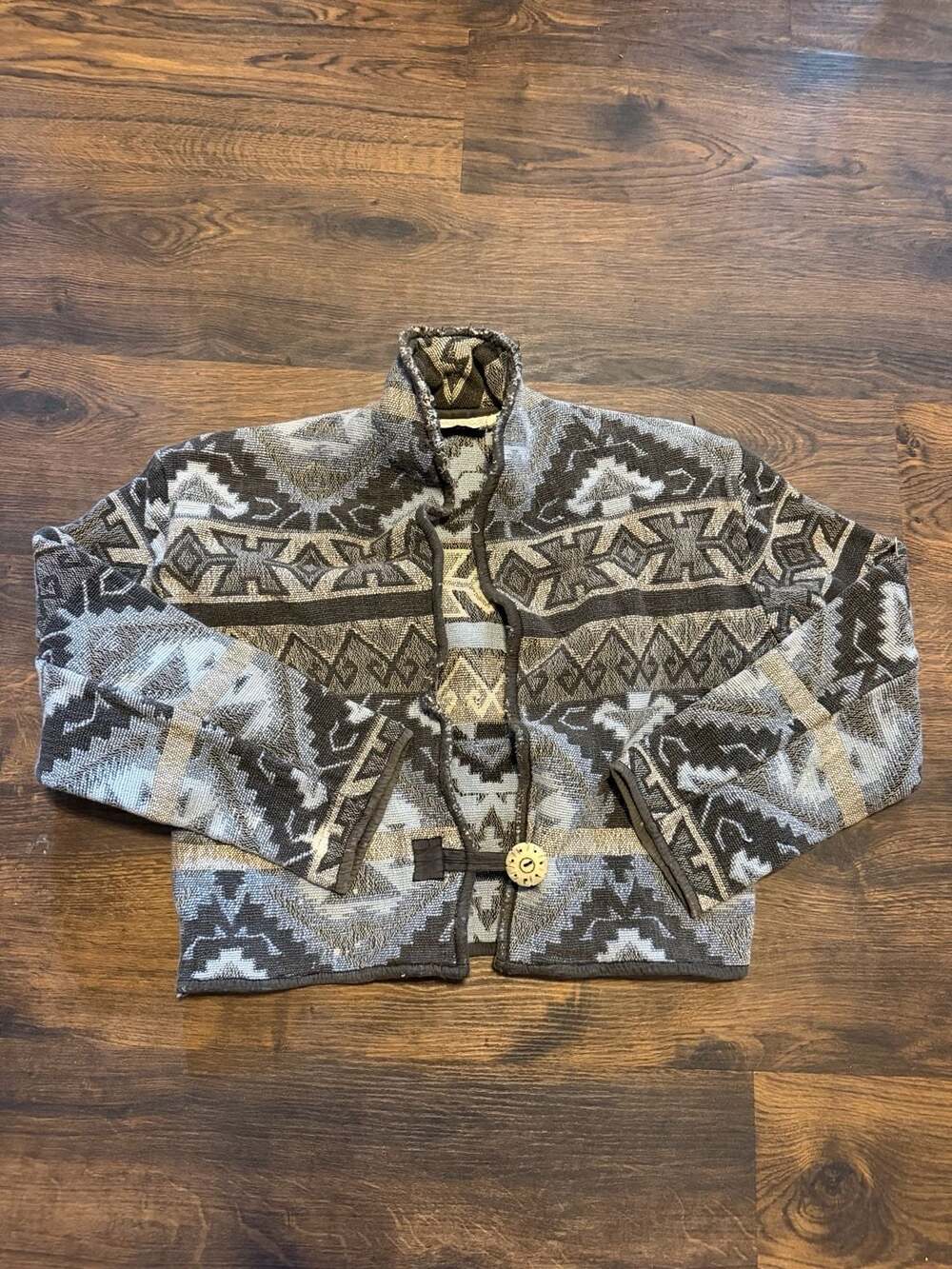 Flashback Vintage Southwestern Aztec Print Cotton Jacket Size Large